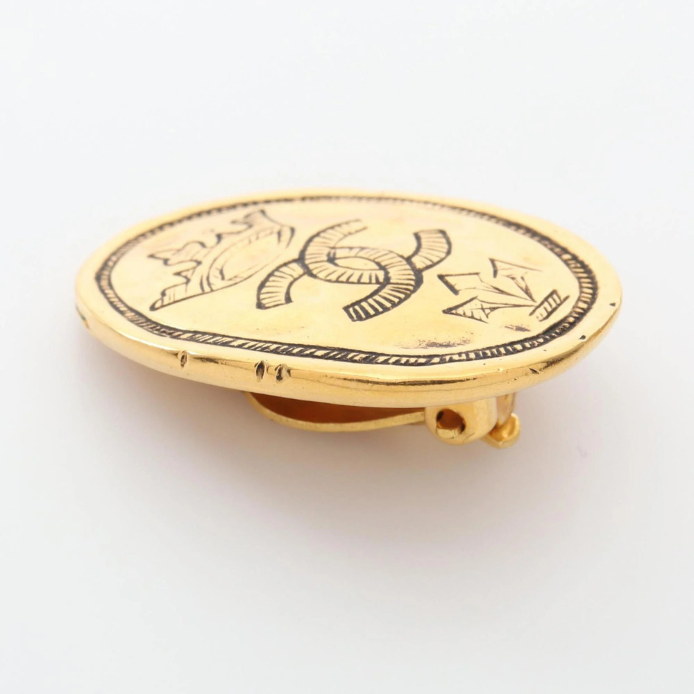 CHANEL Gold Logo Earrings - Picture 5 of 6